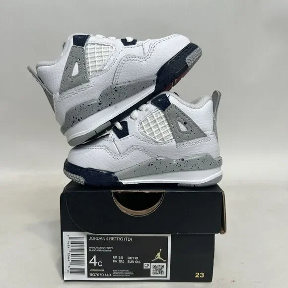Nike Air Jordan 4 Retro TD “Midnight Navy White” 2024 - Picture 3 of 5